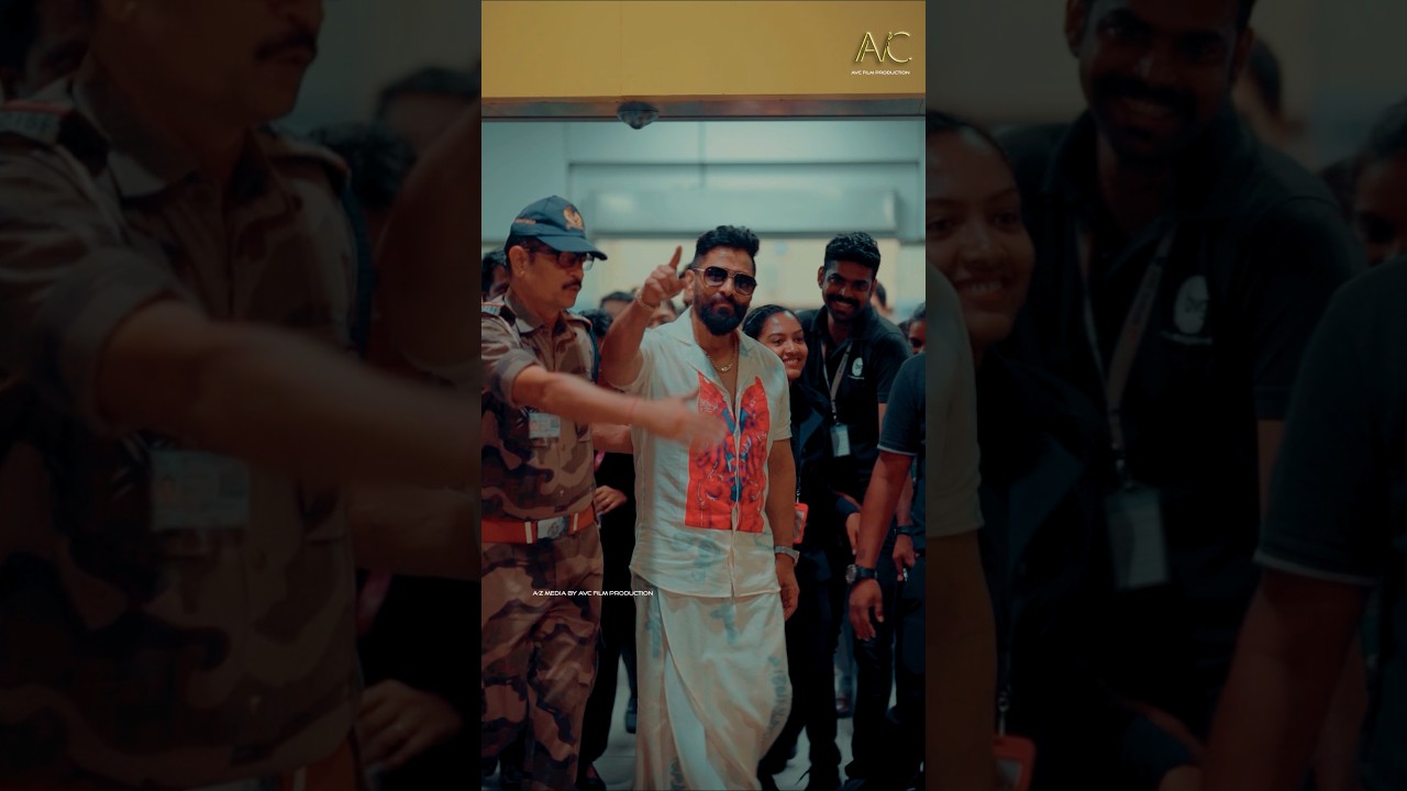 Chiyaan Vikram Mass entry at TVM AIRPORT 