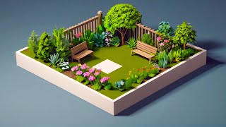 Blender with Stable Diffusion XL Tutorial - Isometric garden