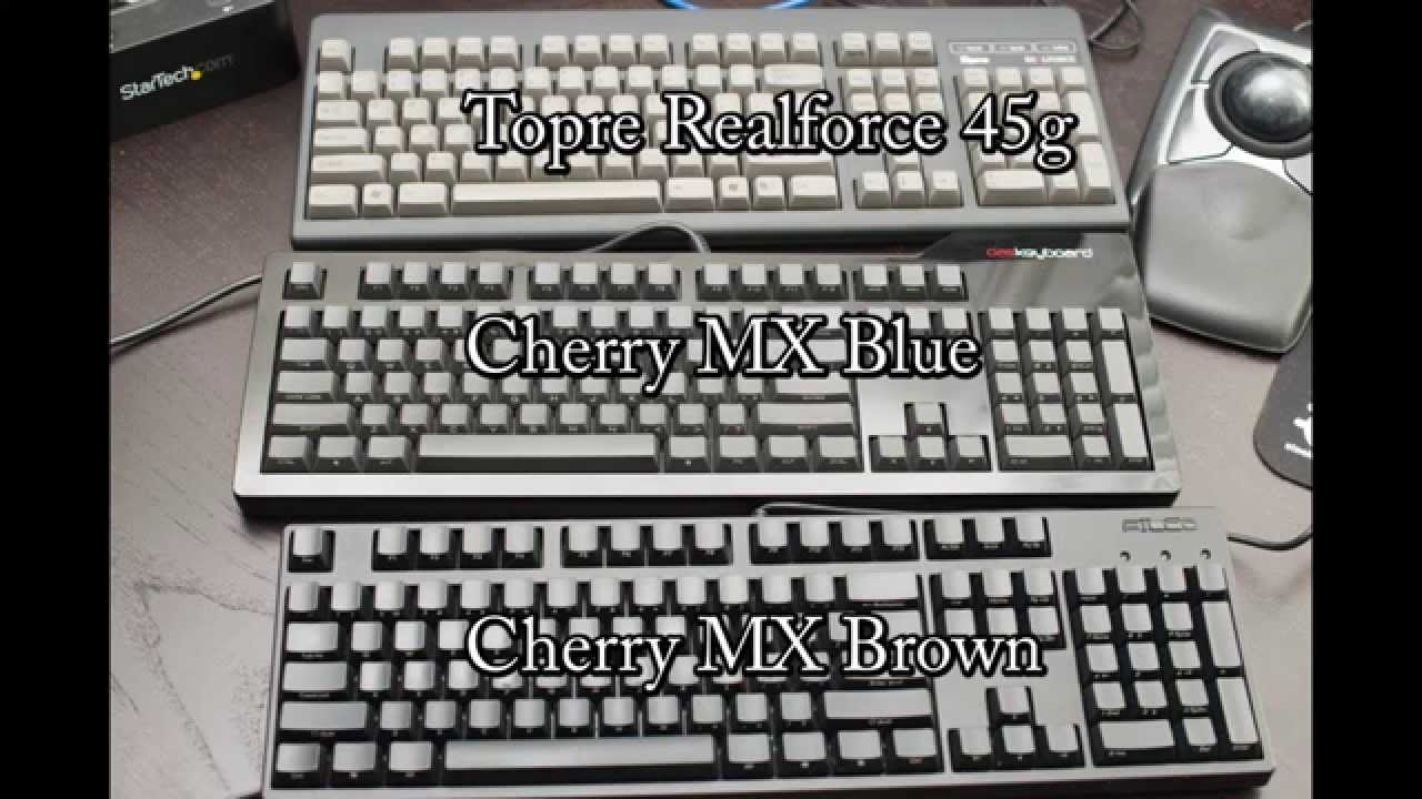 Mechanical keyboard sound comparison (Cherry MX Brown/Blue and Topre