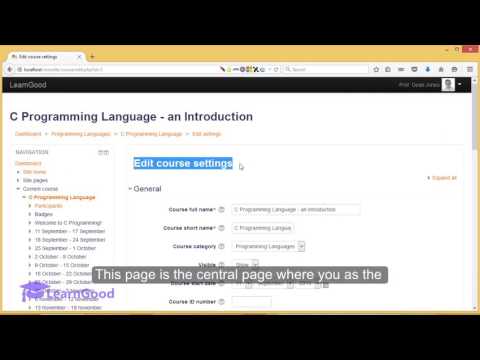 Moodle 3.0 Tutorial for Beginners - Different Course Formats