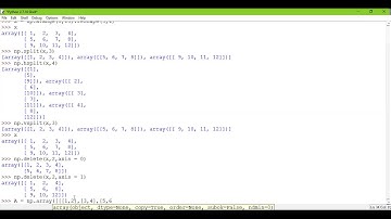 Numpy | part 12 |Splitting (Horizontal & Vertical) and Deleting of Multidimensional Numpy arrays.