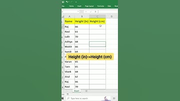 Height Calculate in  cm in Excel Tips Tricks Forumals #shorts #youtubeshorts #excel