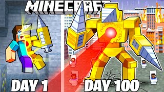 I Survived 100 Days as DRILLMAN in HARDCORE Minecraft!