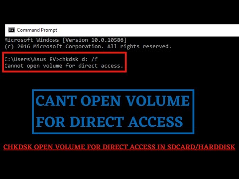 Cannot open volume for direct access chkdsk