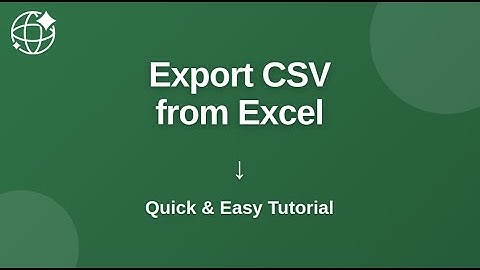 Exporting CSVs from Excel