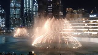 The Dubai Fountain : Twlht Ana Lsotak by Eida Al Menhali, longest fountain dance! [4K]
