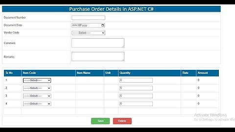 Grid View Calculation in asp net C# Part2 or Purchase order details.