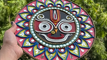 Jagannath ji Lippan mirror art work✨|step by step| full tutorial video| watch till end| Lippan art 