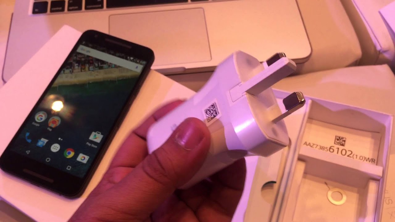 Nexus 5X India Unboxing, Box Contents - Fast Charger, USB C Cable Etc