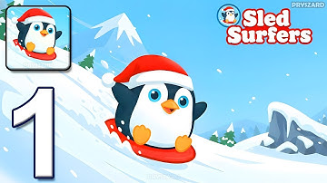 Sled Surfers - Gameplay Walkthrough Part 1 - Sled Winter Adventure (iOS, Android)