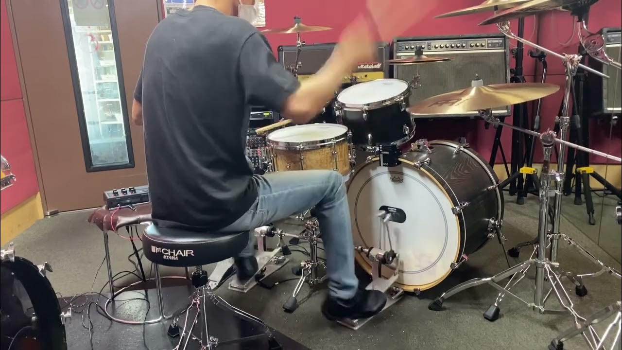 高速ツーバス 280BPM スウィベル奏法 fast double bass drum swivel technique YouTube