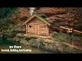 How i built a wooden house on the cliff and survival for 30 days in the rain forest  full