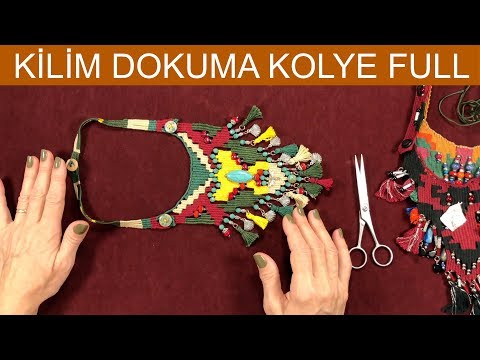 Kilim dokuma kolye -Full- (Weaving with needle necklace technique full version)