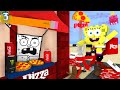 Monster School: Work at Spongebob’s PIZZA DELIVERY place! 🍕 - Minecraft Animation