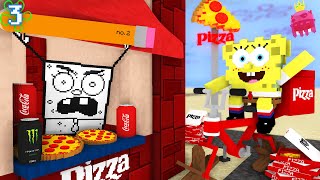Monster School: Work at Spongebob’s PIZZA DELIVERY place! 🍕 - Minecraft Animation screenshot 4