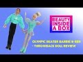 Olympic skater barbie  ken  throwback doll review  beauty inside a box