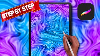 PROCREATE Easy Drawing for Beginners - liquid satin wallpaper Step by Step Procreate Tutorial screenshot 5