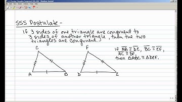 4-4 Proving Triangles Congruent with SSS and SAS