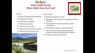 SSARE Producer Grant: Writing a Proposal