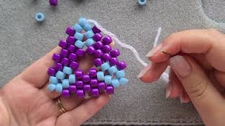 Triangle hollow peyote tutorial with BIG BEADS