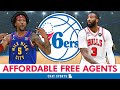 AFFORDABLE 76ers Free Agent Targets Ft. Kentavious Caldwell-Pope, Andre Drummond, Obi Toppin