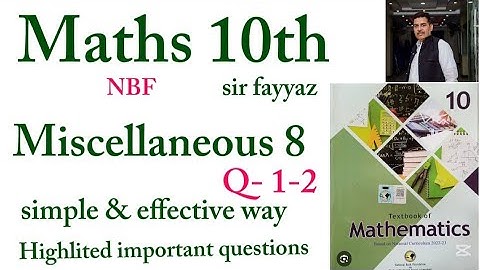 Maths class 10th | miscellaneous  8 |  mis ex 8 | unit 8 | Application of trigonometry | Sir fayyaz