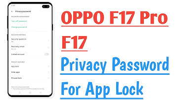 OPPO F17, F17 Pro Privacy Password For App Lock