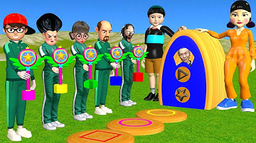Squid Game vs Scary Teacher 3D Hide and Seek Keys vs Lock Dalgona Shapes Challenge Who Faster Game