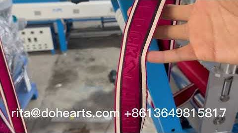 automatic embossing machine make logo on webbing band,high frequency welding machine on elastic tape