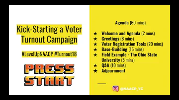 #LevelUpNAACP Region 3: Kick Starting a Voter Campaign Webinar