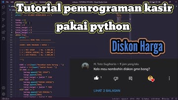 Tutorial python membuat aplikasi kasir sederhana dengan diskon #coding #pythonprogramming #python