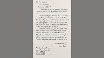 # Poor Drainage system # Waste goods # Storage of carbage # Editorial letter # Editor letter