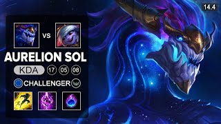 Aurelion Sol vs Tristana Mid - EUW Challenger - Patch 14.4 Season 14