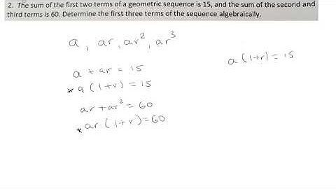 Sum of first two terms of geometric sequence is 15