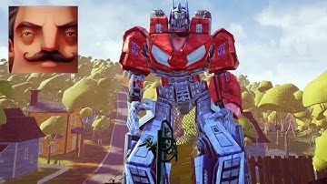 Hello Neighbor - My New Neighbor Transformers Optimus Prime Act 2 Random Gameplay Walkthrough