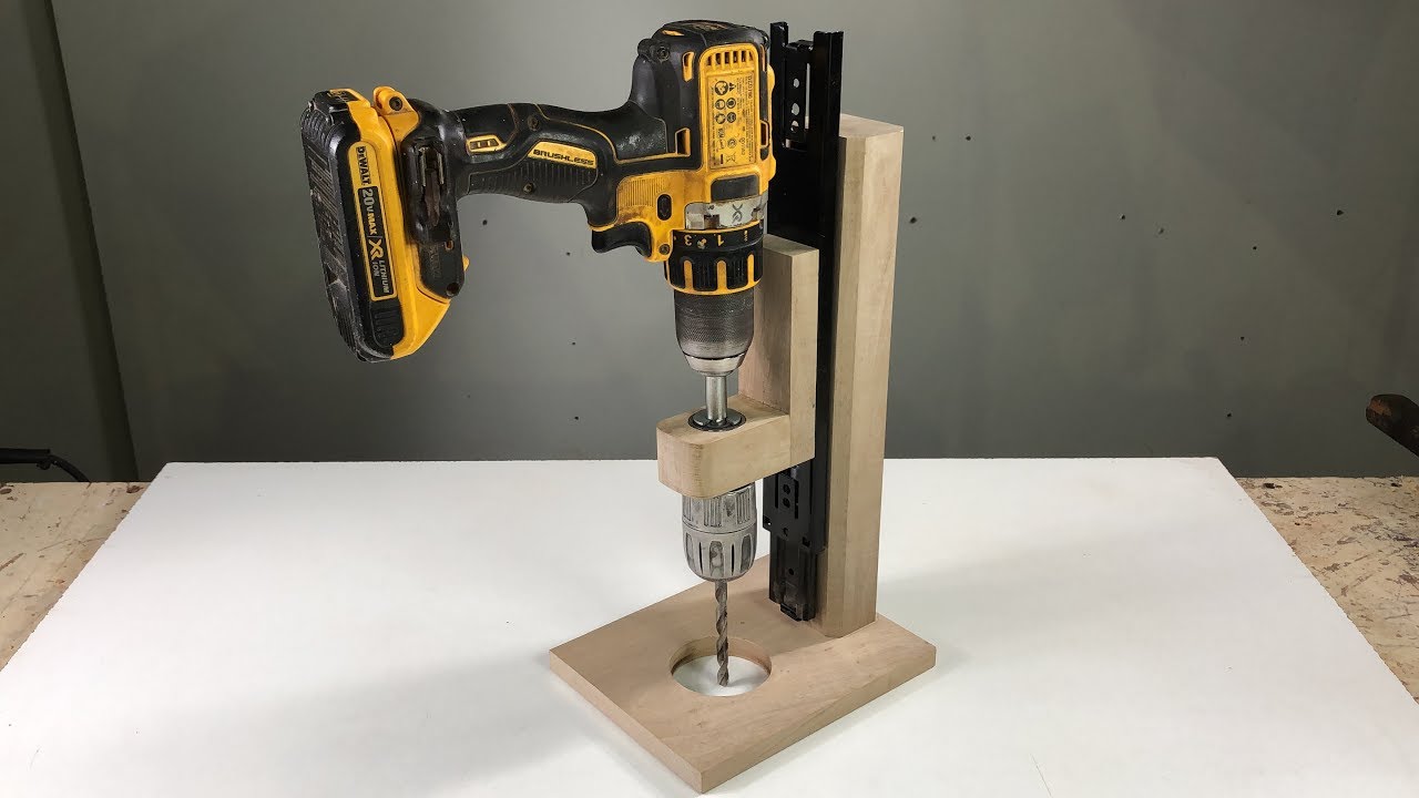 TALADRO DE BANCO MOVIL CASERO IDEA BRILLANTE HOMEMADE DRILL PRESS - YouTube