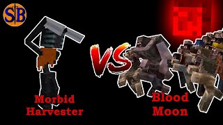 Can Morbid Harvester survive A Blood Moon in a Zombie Apocalypse | Minecraft Mob Battle