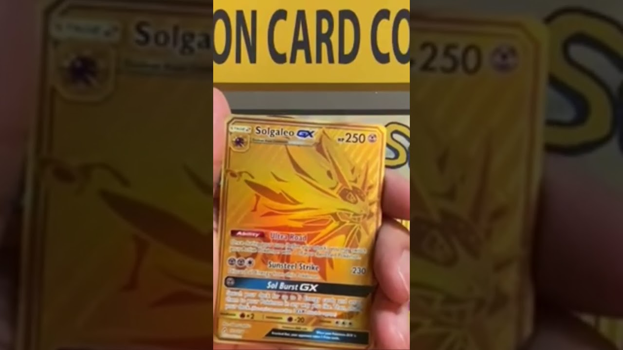 Golden solgaleo GX Pokémon card