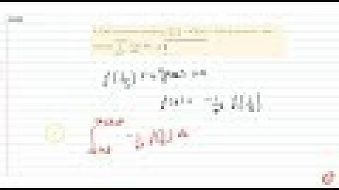 IIT JEE INTEGRALS If `f(x)` is a function satisfying `f(1/x)+x^2f(x)=0` for all nonzero `x` , the...