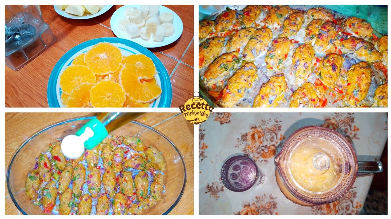 كفتة دجاج في الفران مع عصير منعش يا سلام ينفعوكم في رمضان 🌙♥️