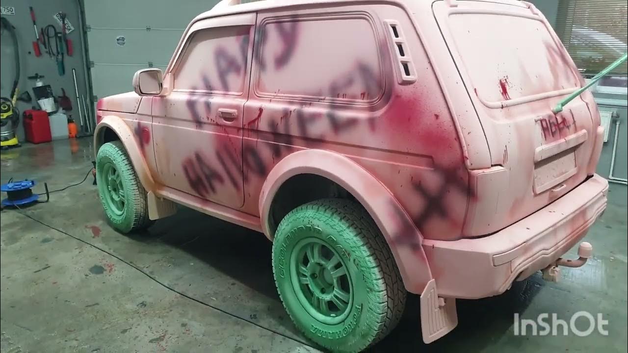 Меловая краска Покраска Авто Хэллоуин - YouTube