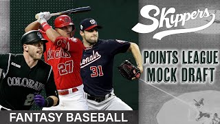 Fantasy Baseball 2021 Mock Draft | Head 2 Head Points League | Skippers Podcast