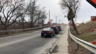 Traffic on the single-lane Sycamore Street bridge in Harrisburg Pa