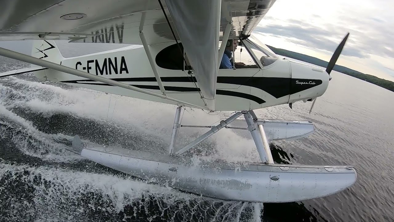 First Float Landing PA18 YouTube