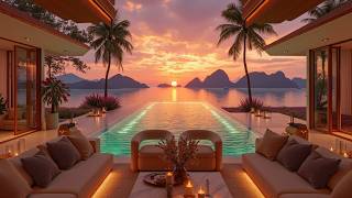 Relaxing Luxury Sunset Jazz Piano For Stress Relief And Romantic Ambience At The Seaside Resort