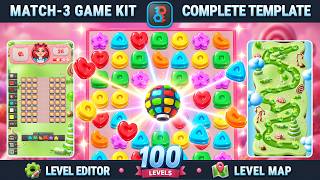 Unity Candy Match-3 Game Template | 100 Levels • Map • Level Editor screenshot 3