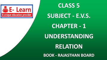 CLASS 5 E V S  CHAPTER 1 UNDERSTANDING RELATIONS