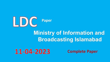 LDC Paper 11-04-2023 : Ministry of Information and Broadcasting : Complete Paper in one Video