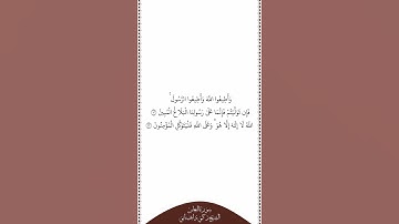 تلاوة في دقيقة سورة التغابن الآيات من ١٢ إلى ١٣ الشيخ زكي داغستاني