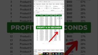 Profit Percentage in Excel 🤯🔥#exceltips #shortsfeed #explore